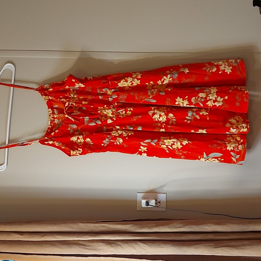 Red Dress with floral print